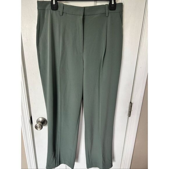 H&M high waisted olive green dress pants/work pants size 10 - Picture 1 of 5